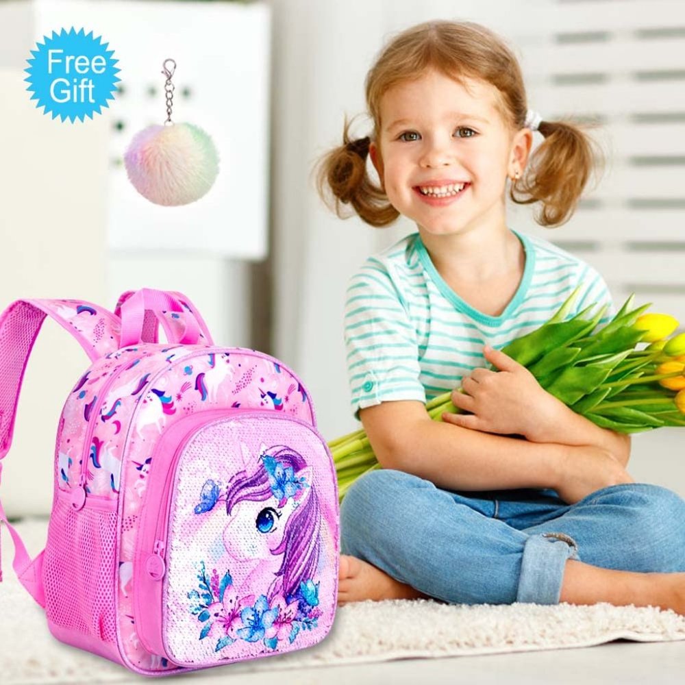 New Toddler Backpack for Girls, Kids Cute Unicorn Preschool Bookbag,Kindergarten - Picture 8 of 14